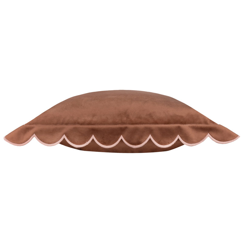 Lil Scallop Square Cushion, Brown/Beige, Pillow Cover Only - No Insert