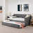 Twin Size Upholstery DayBed with Twin Size Pop-up Trundle and USB Charging Design