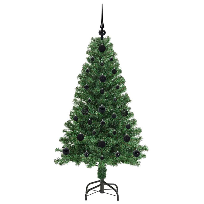 Artificial Christmas Tree with LEDs with Stand Green, 3.94 ft