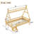 Twin House Twin Platform Bed with Stairs, Solid Wood Kids Bed Frame, Low Profile Fun Design.Natural-1710143845-1710143844