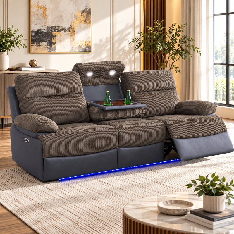 Canapé inclinable électrique haut de gamme en similicuir pour salon