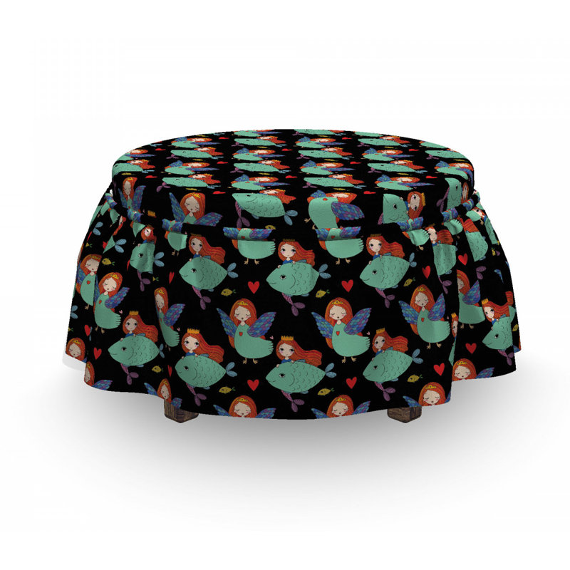 Housse abstraite pour fille avec repose-pieds poisson