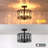 Modern Crystal Semi Flush Mount Ceiling Light Black Close To Ceiling Light Fixtures,3-Light Ceiling Light