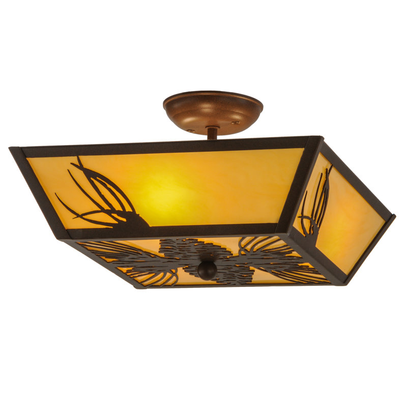 Rustic Lodge 3 - Light Semi Flush Mount