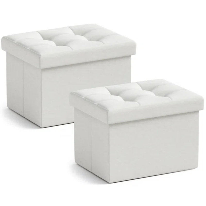 Repose-pieds avec rangement Michaelene, Blanc