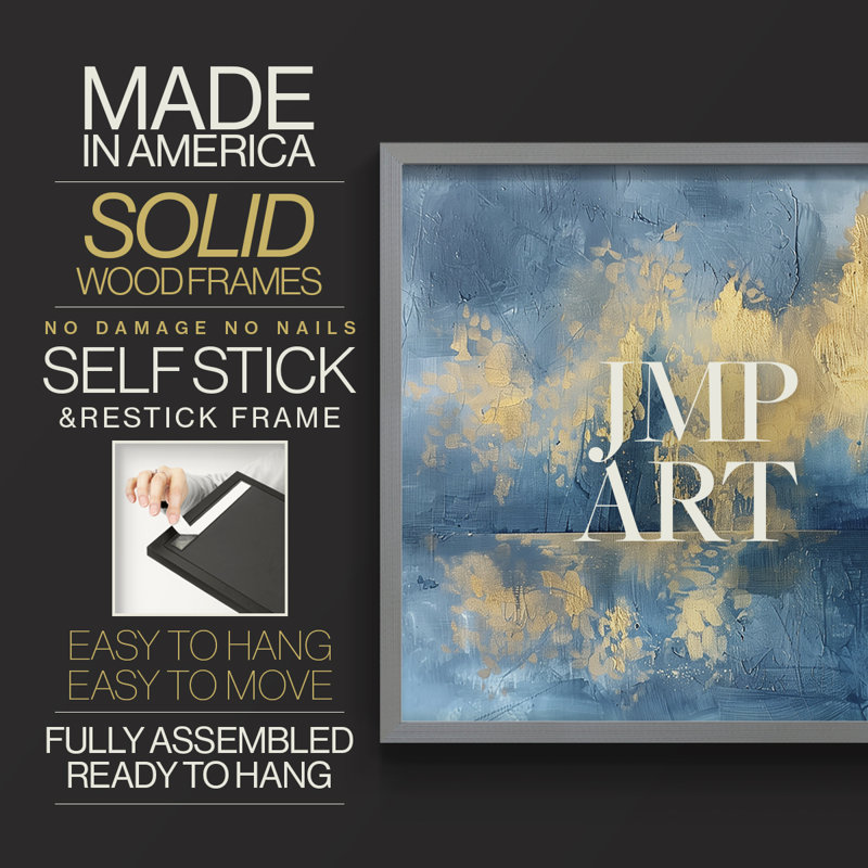 Abstract Series-CLXIX -Framed Print - Restickable, Grey, 16" H x 20" W