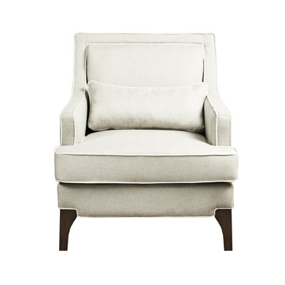 Arm Chair With Contrasting , 37.65 Lb Product Weight Upholstered In Cream, 29.57 In. Width