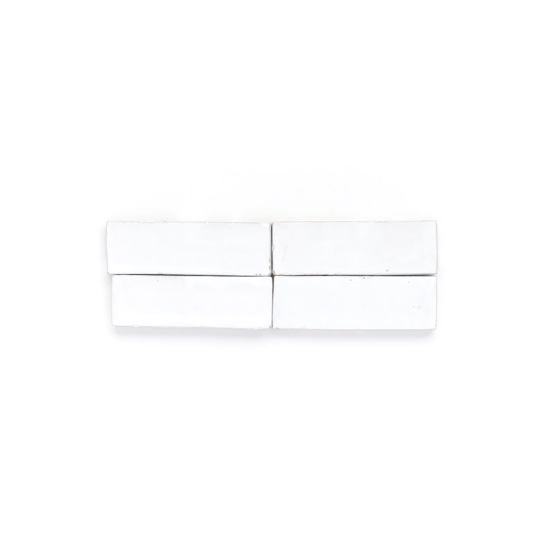 Zellige Blanc Neige 2 x 6, Blanc