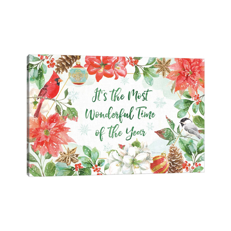 Holiday Flora I 1 Piece Wrapped Canvas Wall Art, 20.32 cm H x 30.48 cm W