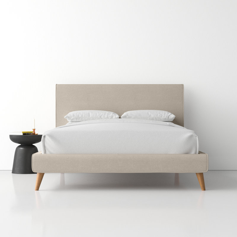 Williams Upholstered Bed, Queen, Beige Linen