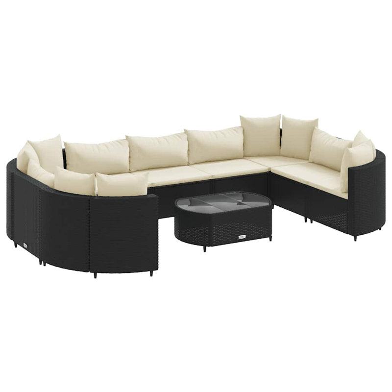  Patio Sofa Set Set Of 10 Black, Cream White, Black