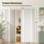 Porte pliante en PVC 77 po pour l'intérieur avec roulettes silencieuses et poignées doubles, imperméable et résistant à la déformation (ensemble de 2)