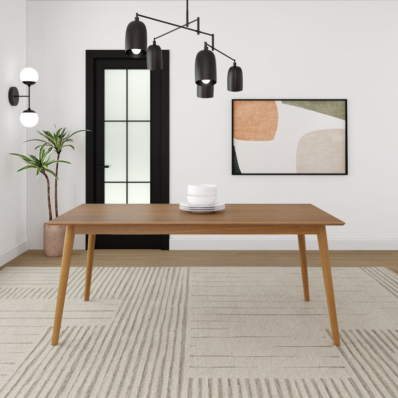 Leaford Solid Wood Dining Table, Pecan