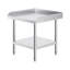 Table de travail en acier inoxydable, table de travail de préparation des aliments 24 x 24 x 26 pouces, table de travail robuste à 3 côtés avec dosseret, table de travail en métal à hauteur réglable pour hôtel de restaurant