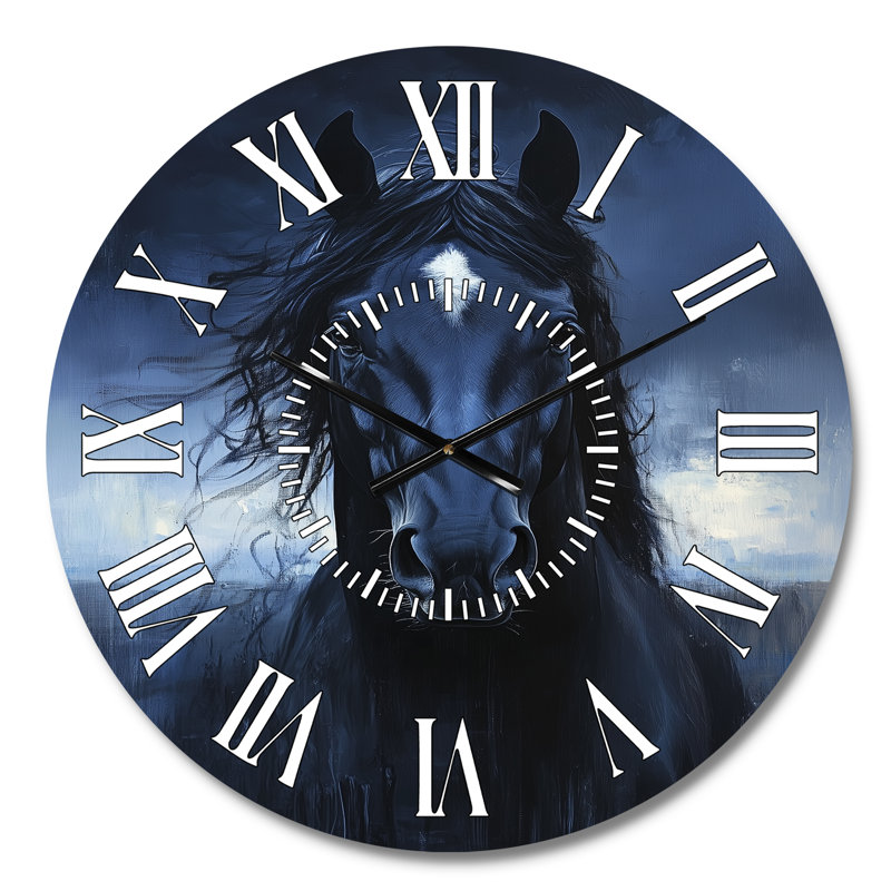 Horloge murale Midnight Stallion - Boho, Médium