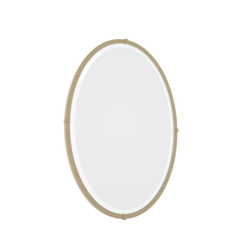 Cow Bell Industrial Beveled Bathroom/Vanity Mirror, Soft Gold