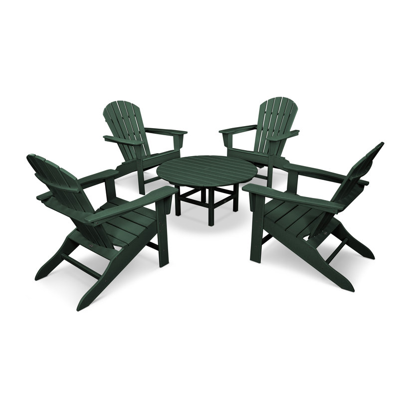 POLYWOOD South Beach 5-Piece Conversation Group, Green