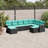 Latitude Run® 9 Piece Patio Sofa Set With Cushions Black Poly Rattan-2032229718-2032229716