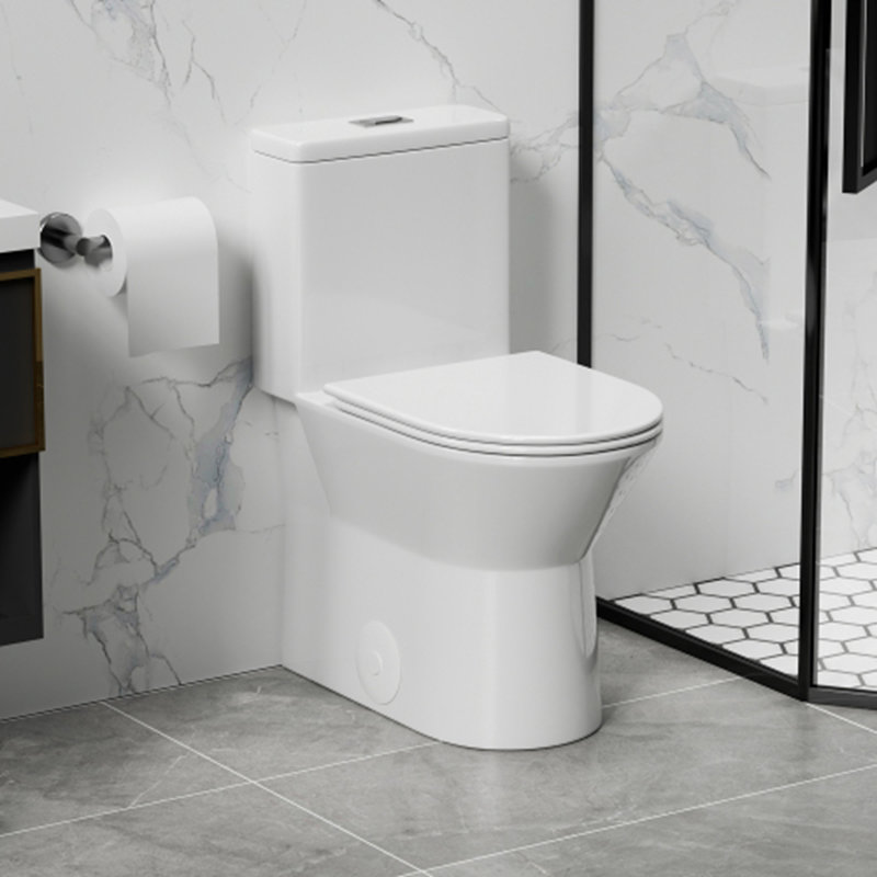 Toilette moderne une pièce à double chasse avec siège confortable