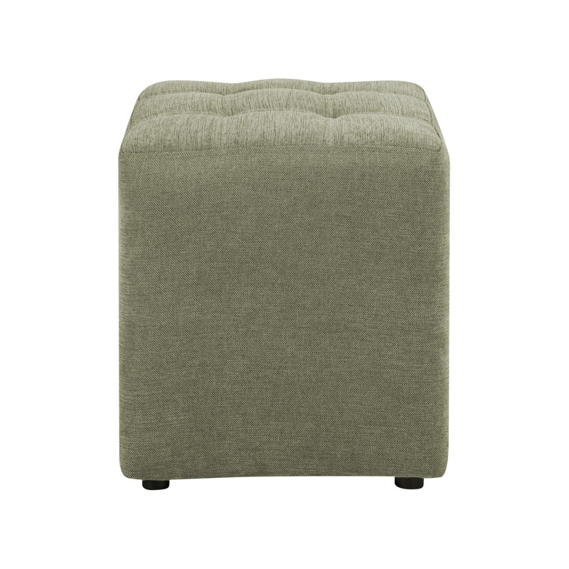 Hadasha 38cm Wide Tufted Square Cube Ottoman, Green