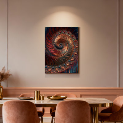 Ensemble de 1 tableau sur toile à motif fractal abstrait en spirale