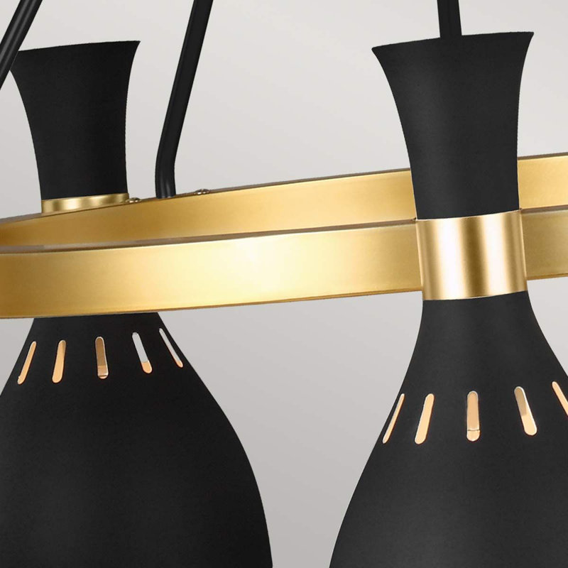 Zahir 5 - Light Waggon Wheel Chandelier, Midnight Black