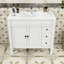 Meuble-lavabo avec lavabo en céramique, 3 tiroirs et tablette réglable-1826972528