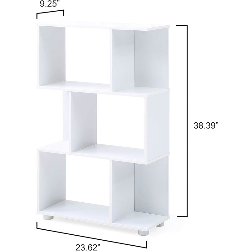 Bibliothèque blanche à 3 tablettes Staggered