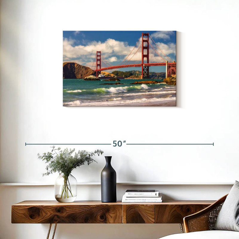 Lilie Baker Beach et Golden Gate, H 20 po x l 30 po