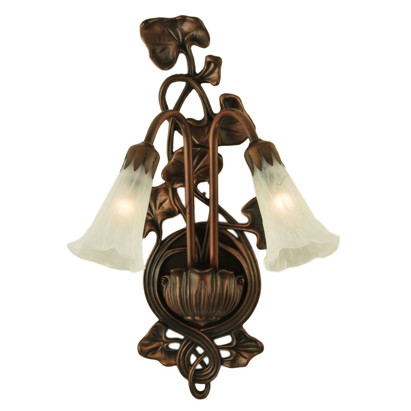 Meyda Tiffany & Stained Glass 2 - Light Armed Sconce, White