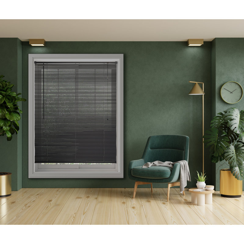 25mm PVC Venetian Roller Blinds Windows Blind, Dark Grey, 160cm L x 180cm W
