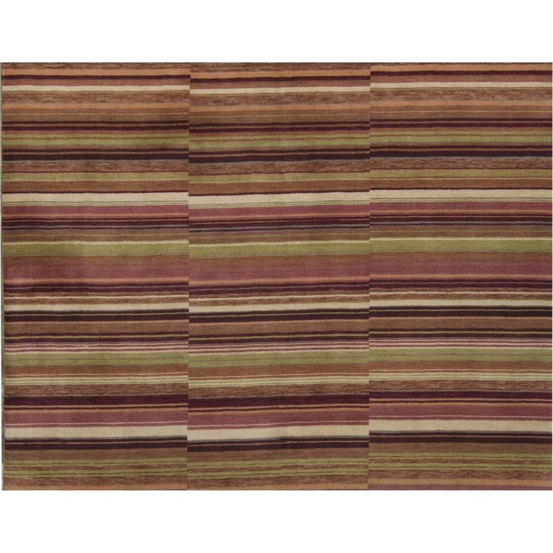 Gabbeh Wool Striped Area Rug, Rectangle 7'7" x 10'1"