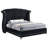 Eastern King Wingback Bed with Crystal-Tufted Headboard