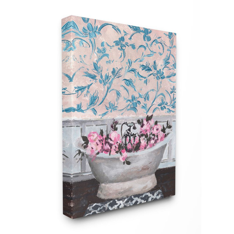 «Flower In Bath Tub» par Melissa Wang - reproduction d'art, Toile tendue, H 40 po x l 30 po
