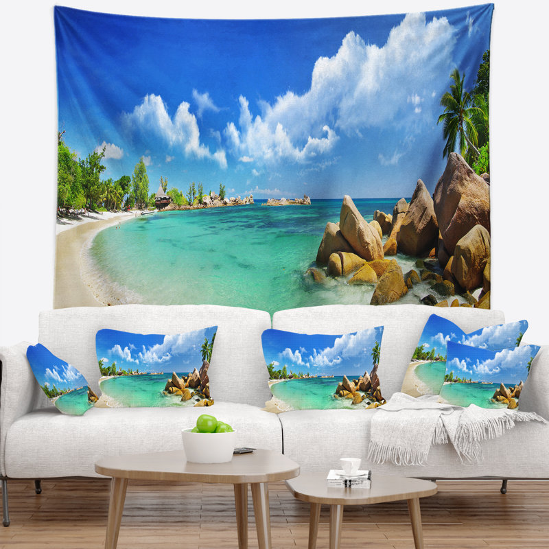Paysage de Schafer, tapisserie des îles Seychelles, H 50 po x l 60 po