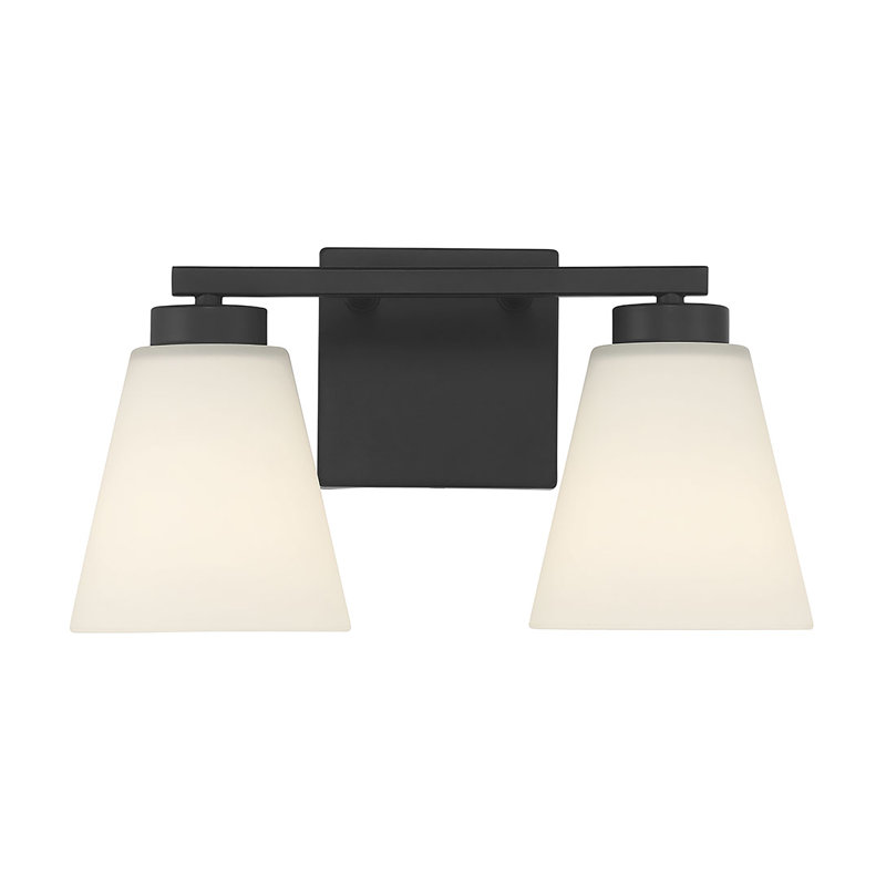 Meuble-lavabo 2 lumières Amiia, H 7 po x l 13 po x P 6 po, Noir, Deux lumières