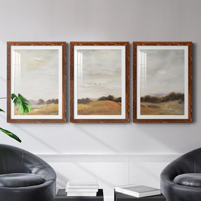 Fields of Gold - ensemble de 3 reproductions d'art encadrées
