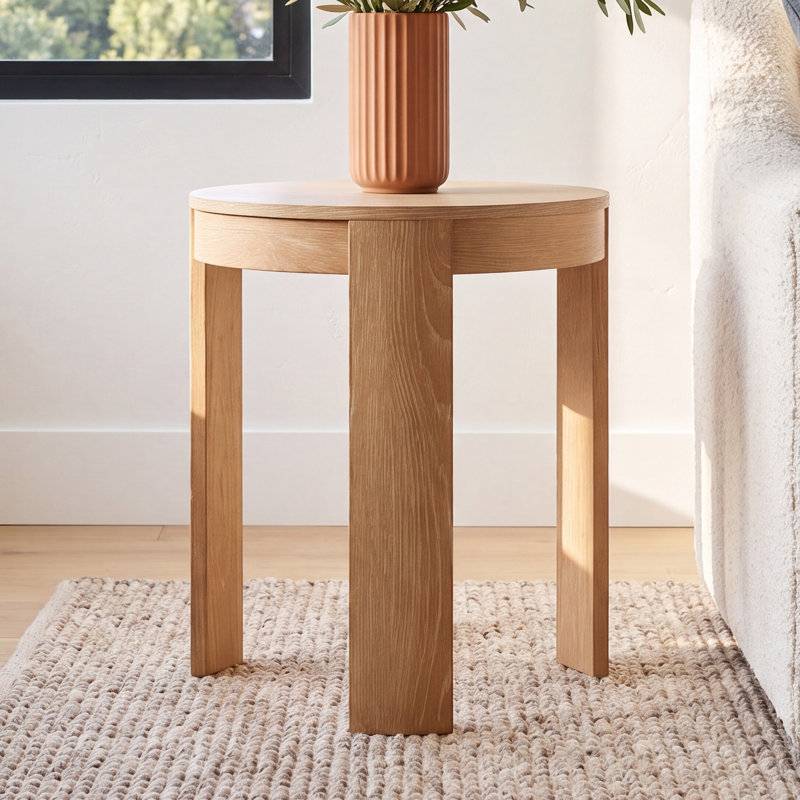 Payton Round End Table, Natural