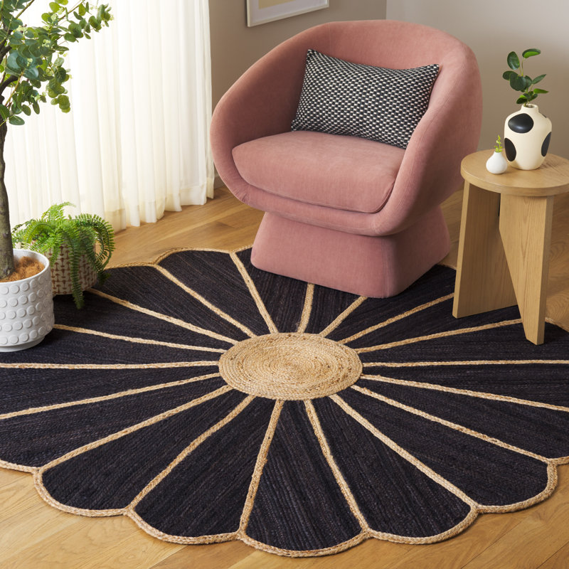 Tapis d'intérieur en jute tissé à plat Natural Fiber 384, Rond 6 pi