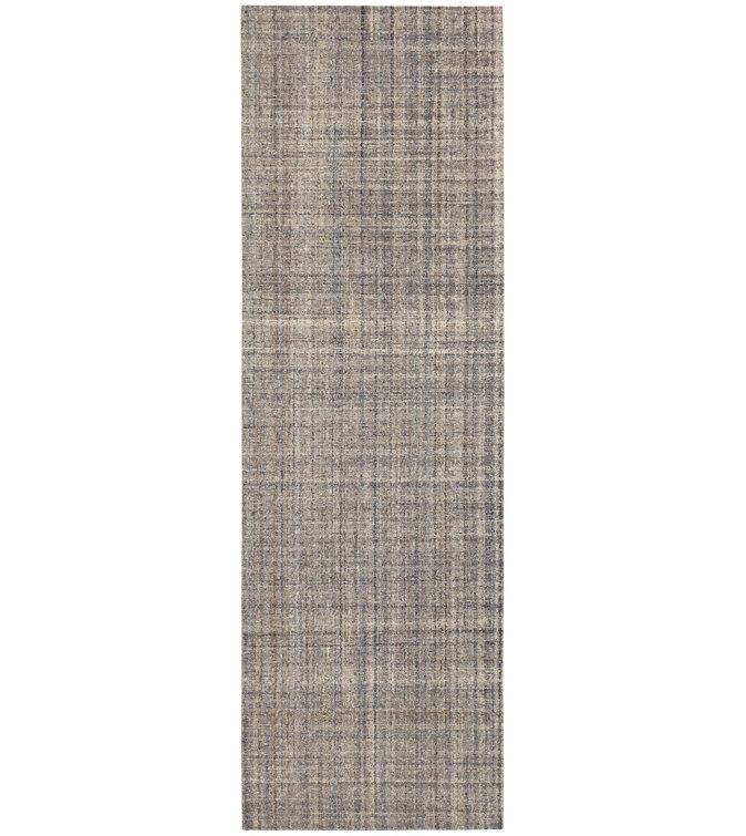 Harris Blue/Brown Hand Micro Hooked Wool Rug