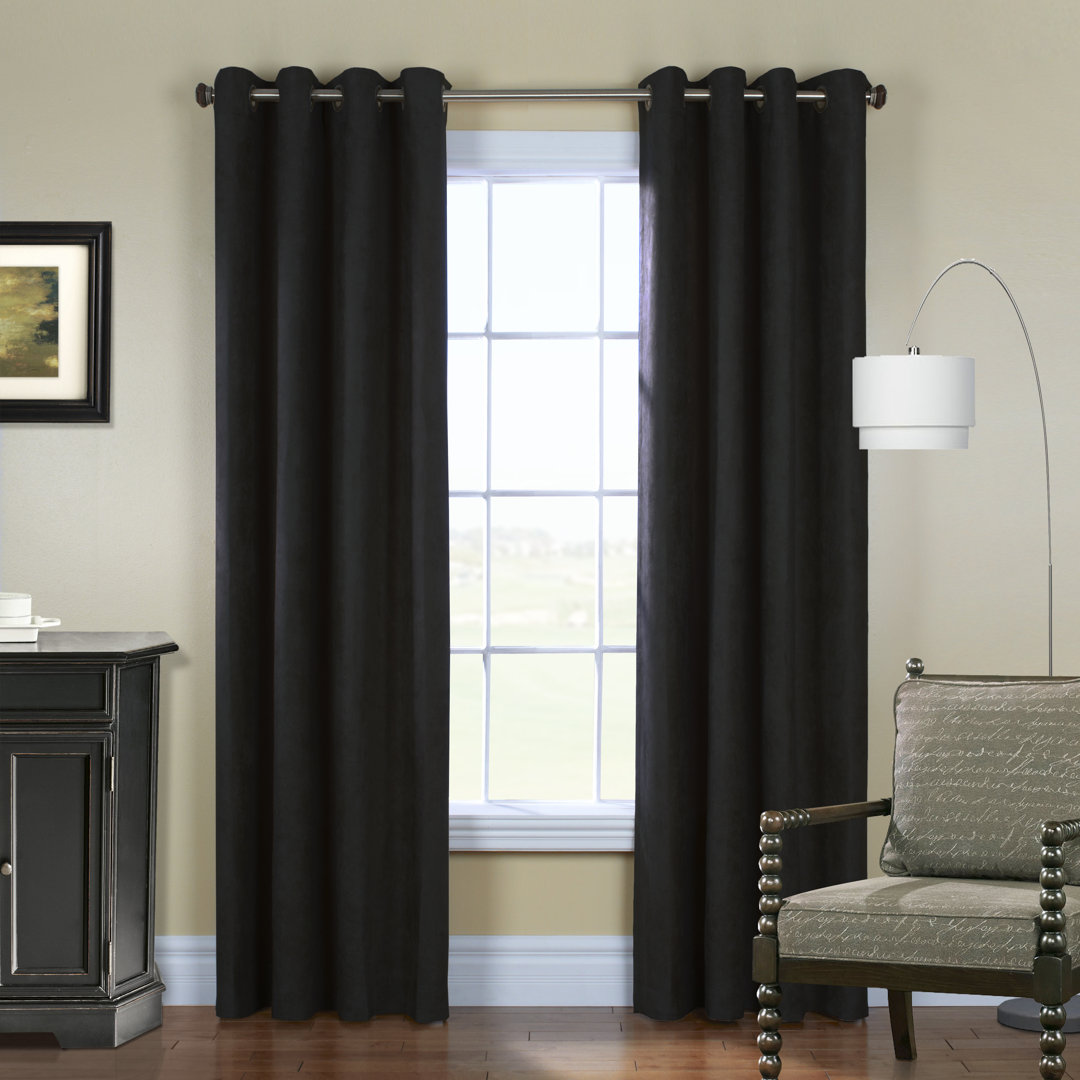 Rhine Solid Blackout Thermal Grommet Single Curtain Panel Alcott Hill® Curtain 