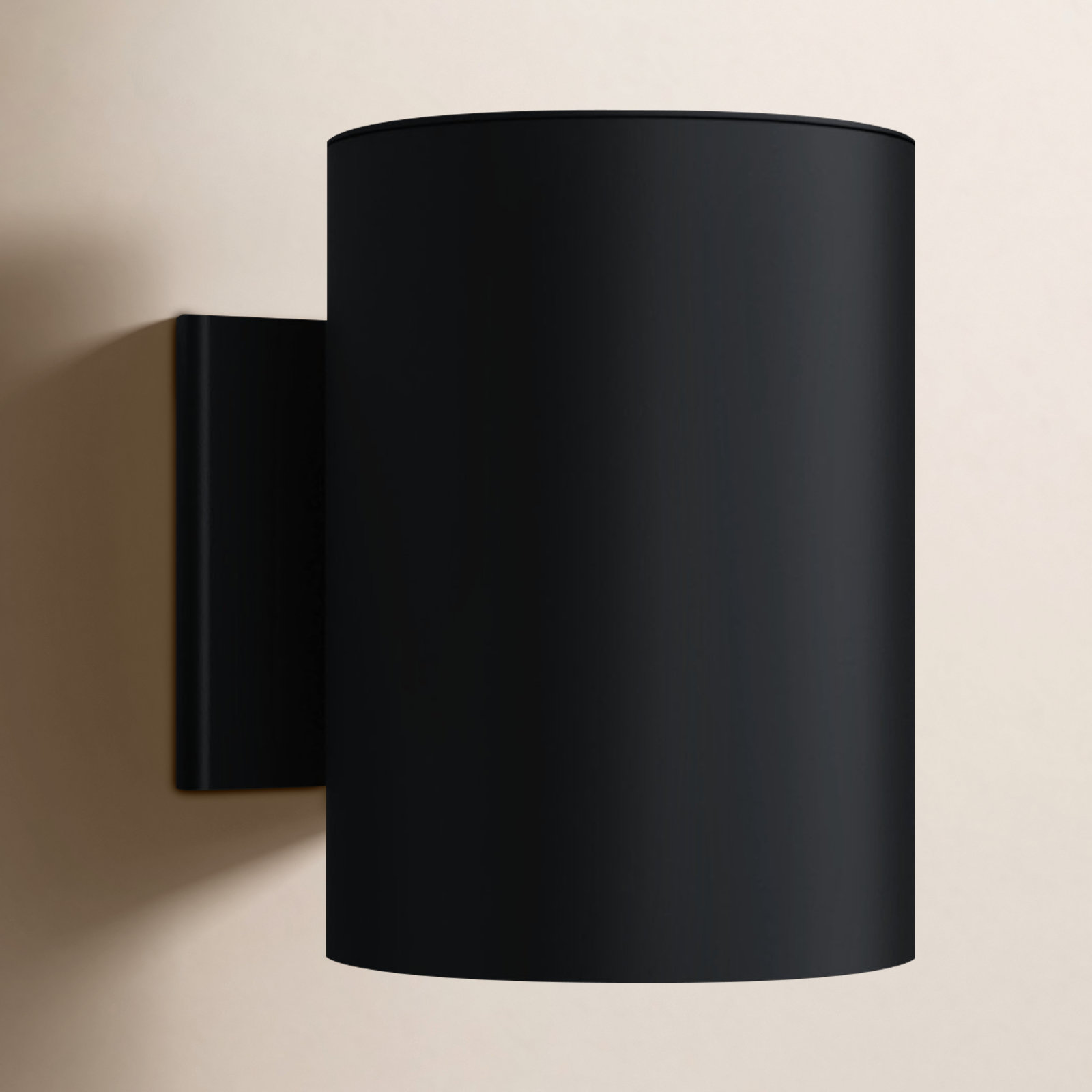 Barbara Single Light Cylinder Outdoor Wall Light, Black, 7.25" H x 5" W x 6.25" D