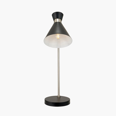 Benedict Brushed Silver Metal Table Lamp