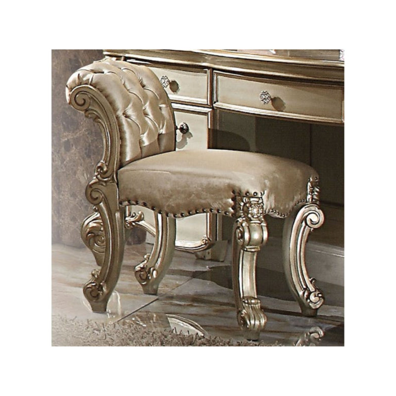 Tabouret de coiffeuse Gerasim, Blanc os