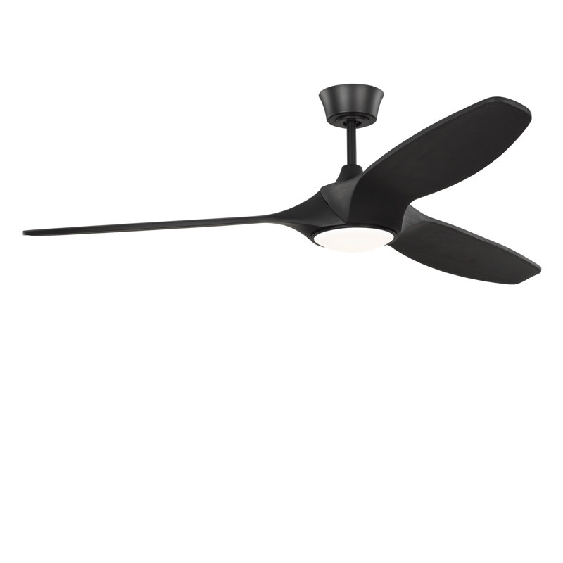 Selen Smart LED Ceiling Fan, Midnight Black, Midnight Black, 60" Wide