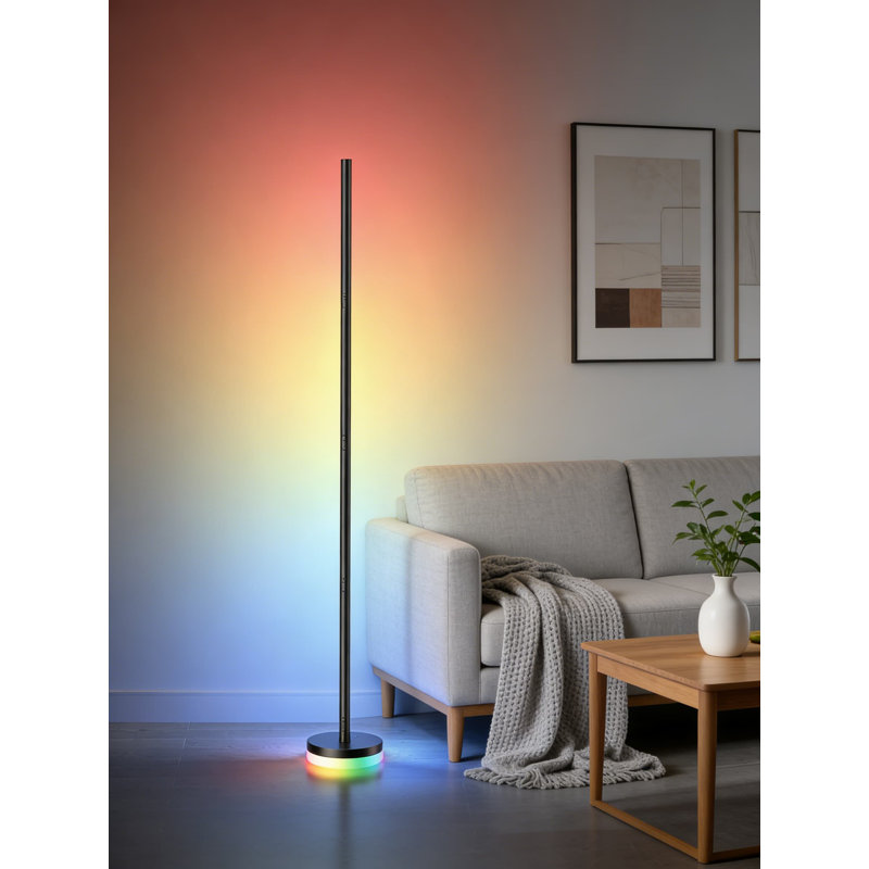 Lampe de coin intelligente avec DEL RVBICW, 1300 lumens, synchro musicale, application et télécommande, lampe sur pied à changement de couleur pour chambre à coucher, salon, salle de jeux