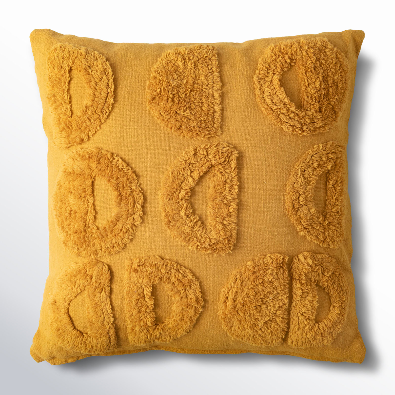 Albion Textured Cotton Throw Pillow, Yellow
