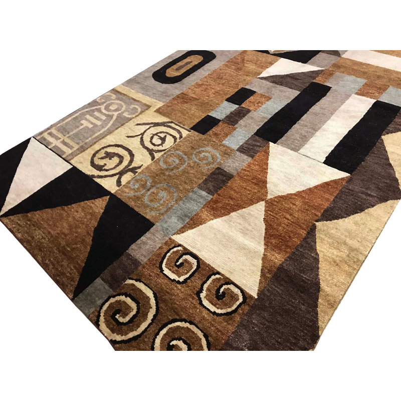 Himalayan Hand Woven Wool Geometric Area Rug