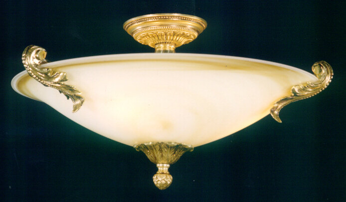 Devaughn Glass Semi Flush Mount, Antique Silver