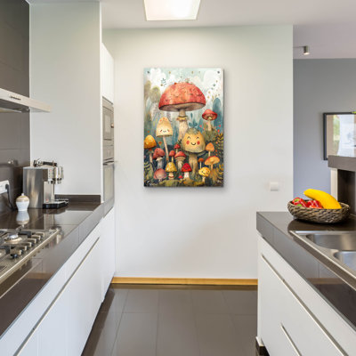 «Cute Mushroom» par Momart, art mural en verre acrylique